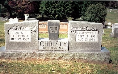 Photo of Christy family plot in Staunton VA courtesy of M. Patricia Donahue