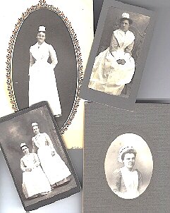 A collection of old photographs of nurses