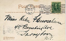 Back of Postcard, postmarked 1907