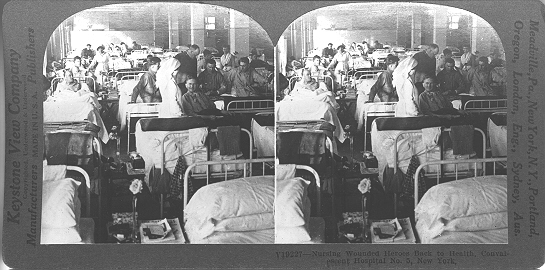 Stereoscopic photo of a military convalesent hospital